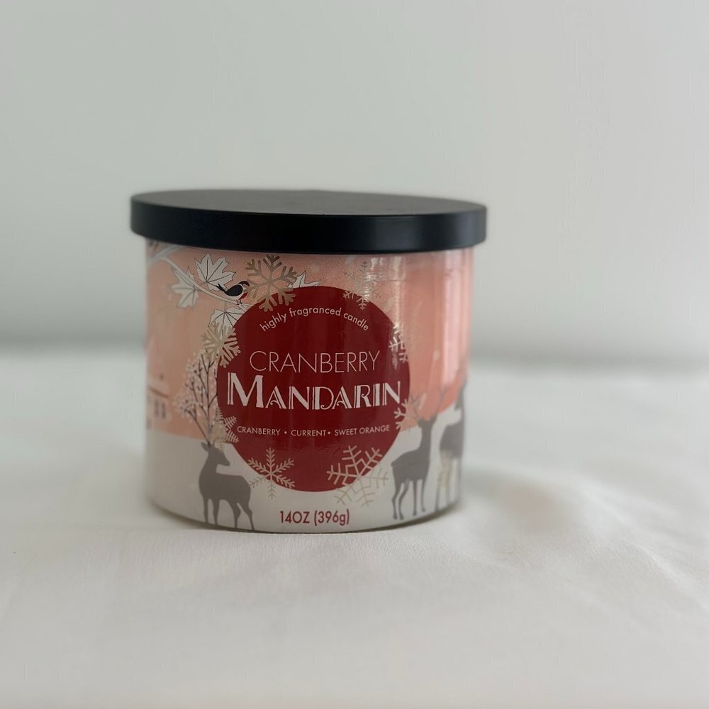 Bath & Body Works Cranberry Mandarin 3-Wick Candle – Zesty Fruity Delight